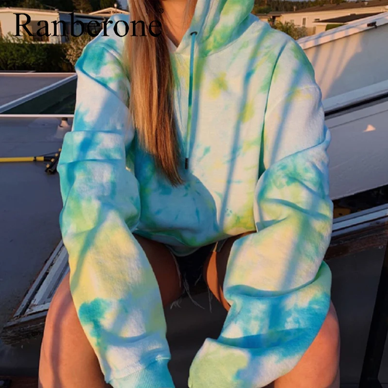 Худи Ranberone женская модная толстовка с принтом завязкой свитшот длинным рукавом