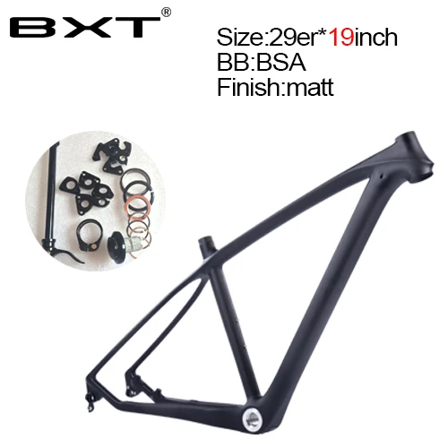 19 no logo Matt Карбоновая mtb рама 29er mtb карбоновая рама 29 рама карбоновая для горного велосипеда 142*12 or135* 9 мм велосипедная Рама китайский завод прямых продаж - Цвет: 19 no logo Matt