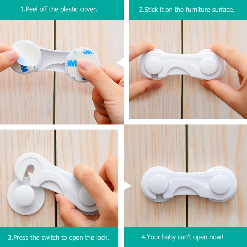 

9Pcs/Set Baby Safety Multi-function Locks With Strong Adhesive For Infant and Baby-proof Wardrobes Drawers Appliances Door Lock