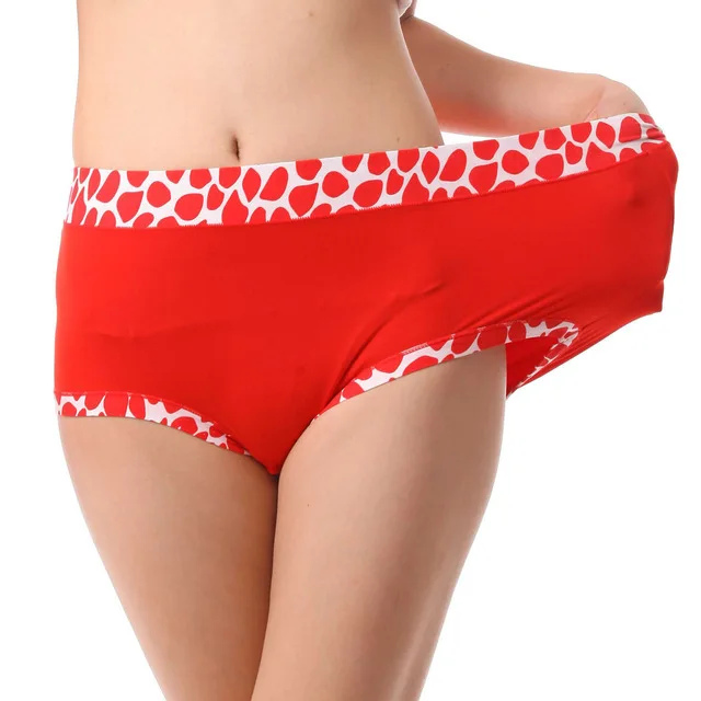 Красный Ropa interior femenina, женские стильные мягкие удобные женские трусики размера плюс 6XL с высокой талией, нижнее белье для мам - Цвет: Красный