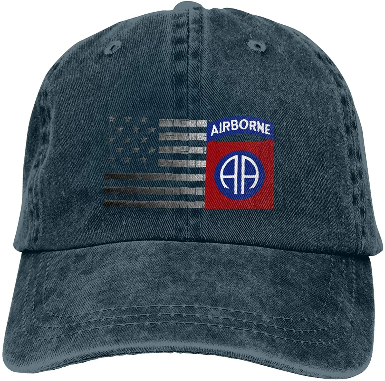 

82nd Airborne Division Sports Denim Cap Adjustable Unisex Plain Baseball Cowboy Snapback Hat