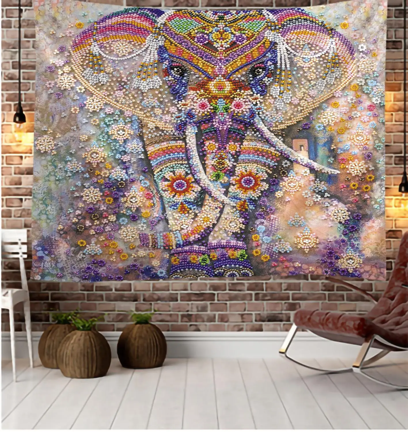 

Elephant Indian Mandala Wall Hanging Bohemian Gypsy Psychedelic Tapiz Witchcraft Tapestry