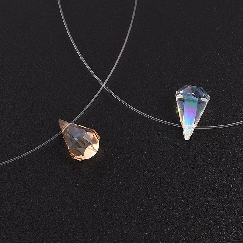 Женское Ожерелье SHDEDE из невидимой лески простой чокер с каплями слез прозрачная