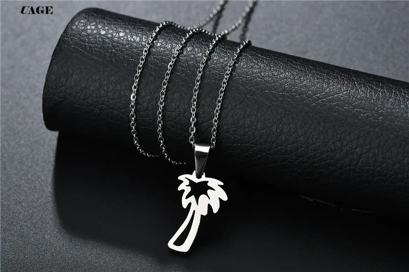 UAGE Women Dainty Palm Tree Necklace Stainless Steel Coconut Pendant Necklaces Minimalist Plant Jewelry | Украшения и аксессуары