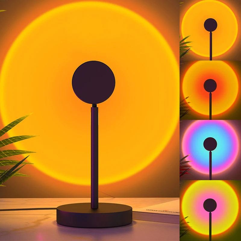 USB ЕС США вилка Радужный закат проекционная лампа атмосферсветильник фон для