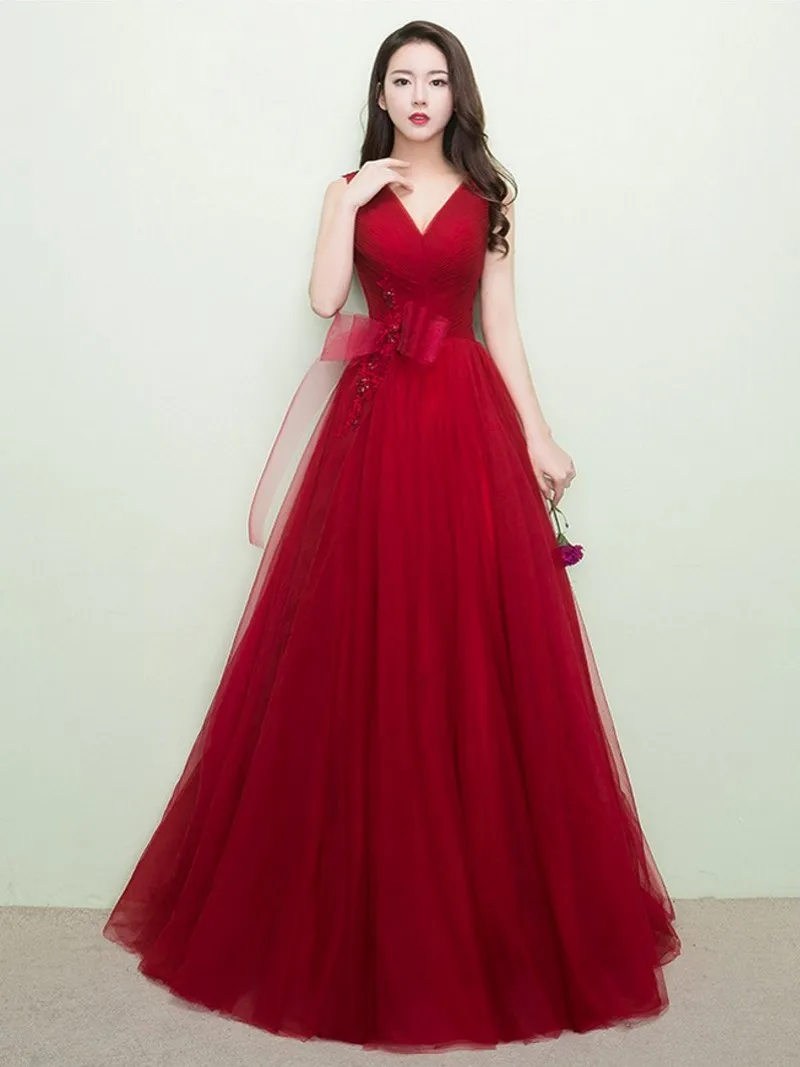 Erosebridal Красное Длинное Элегантное вечернее платье вечерние платья с v образным