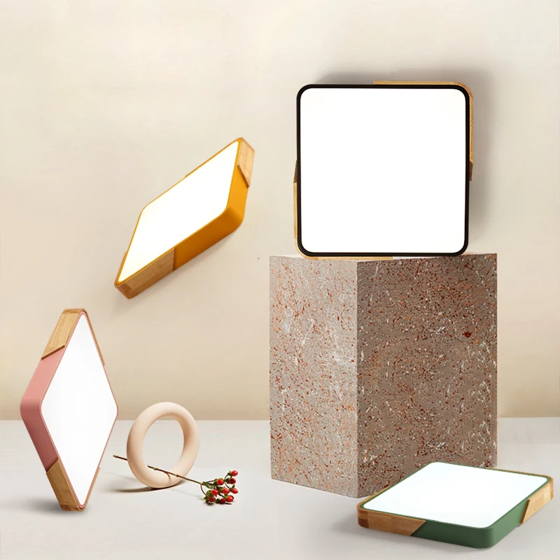 Скандинавские современные квадратный потолочный светильник спальни