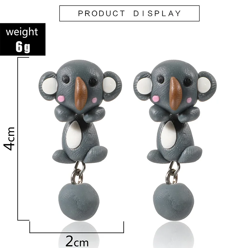 

Stainless Steel Animals Dangle Earrings For Woman Cartoon Soft Pottery Shar Pei Hippo Drop Earrings Trendy Jewelry Accessories