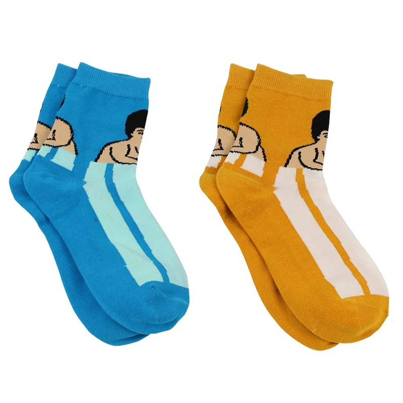 

1 Pair of Street Personality Socks Men's and Women's Middle Tube Socks Sweat Absorption Comfortable Fashion Illustration Pattern