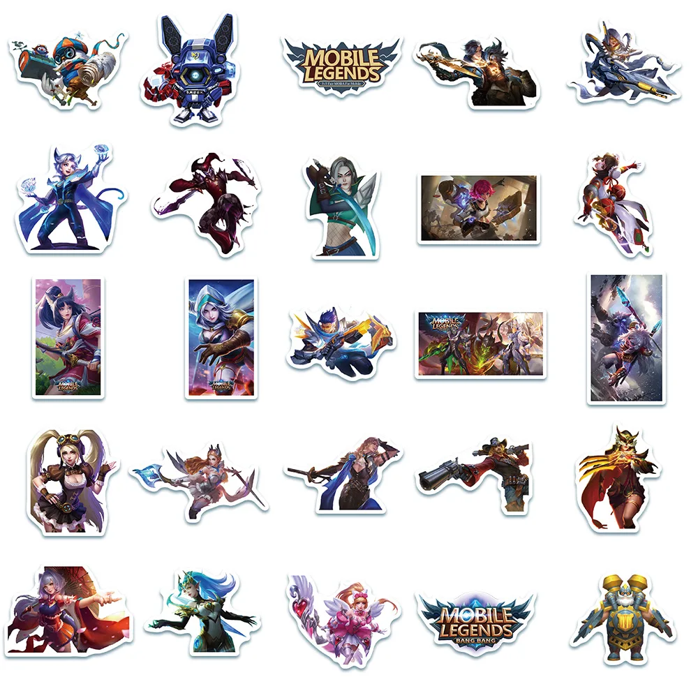 

10/50PCS Popular Game Mobile Legends Waterproof Pvc Stickers Skateboard Suitcase Guitar Luggage Stickers Kid Toy Gifts Sticker