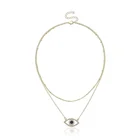 Винтажное многослойное колье Стразы ожерелье с подвеской сглаза Для женщин ожерелье золотого цвета ошейник для вечерние модные ювелирные изделия в подарок