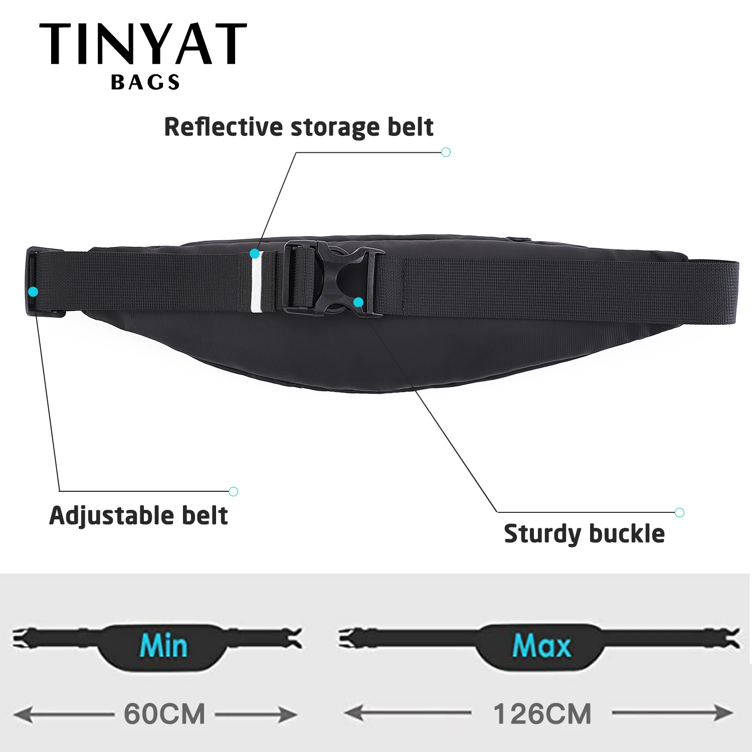 Мужская поясная сумка TINYAT Повседневная Большая для телефона из парусины