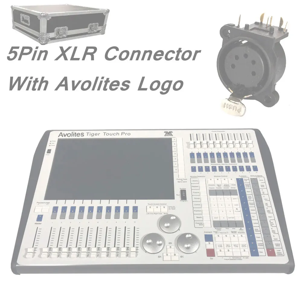 5Pin XLR Connector Профессиональный Tiger Touch Pro контроллер музыка DJ оборудование консоль освещение на сцену для светодиодный Par Перемещение лазерной головки проектор - Цвет: 5Pin XLR Connector
