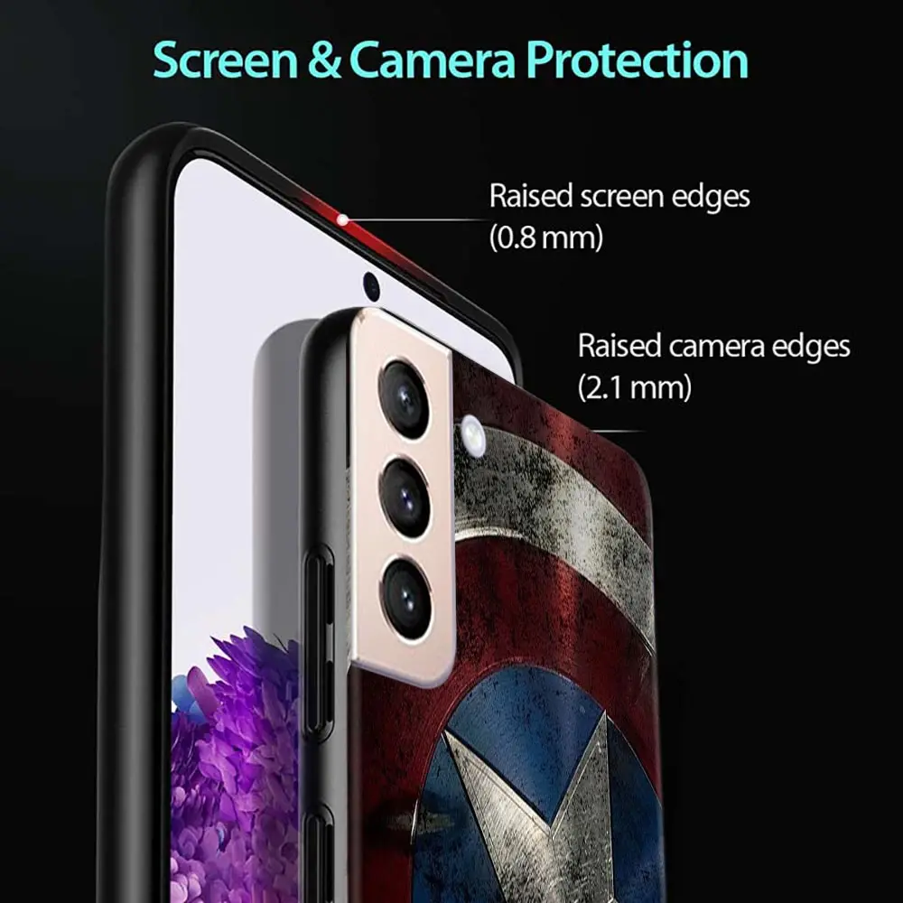 Phone Case For Samsung Galaxy S23 S22 S21 S20 Ultra FE S10 S9 S8 Plus Lite 5G S10e Silicone Shell Captain America Marvel