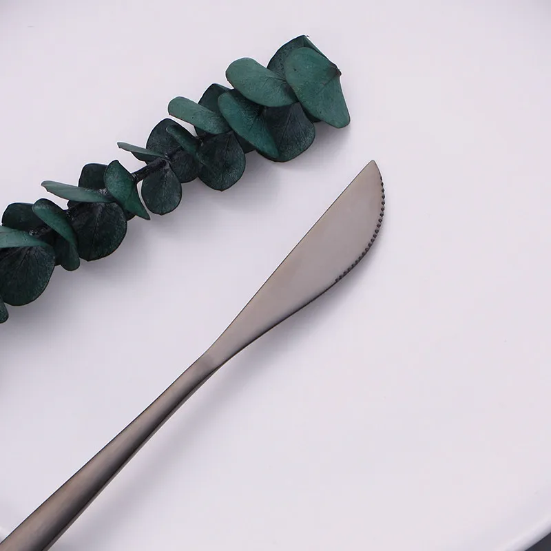 

Kitchen Cutlery Set Black Stainless Steel Forks Knives Spoons Set Black Dinnerware Gold Spoon Fork Tableware Dinner Cutlery Set