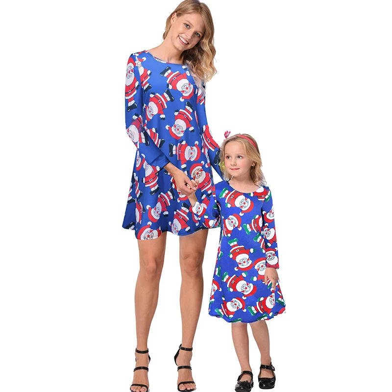 Рождественская Пижама коллекция 2019 года Осенняя одежда платья для мамы и дочки