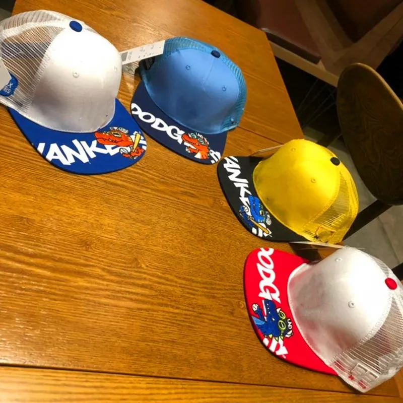 Детская кепка в Корейском стиле бейсбольная Кепка с вышивкой динозавра для