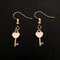 2020 new punk metal key drop earrings geometric round earrings womens womens party jewelry gifts