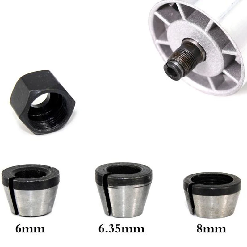 

3pc/lot 6mm/6.35mm/8mm High Precision Adapter Collet Shank Router Tool