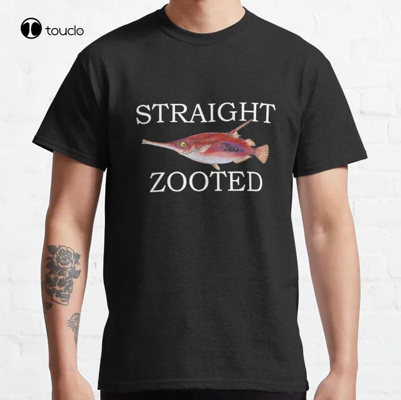 

Straight Zooted Absolutely Torqued Fish Classic T Gift Ideas Black Classic T-Shirt Cotton Tee Shirt Custom Aldult Teen Unisex