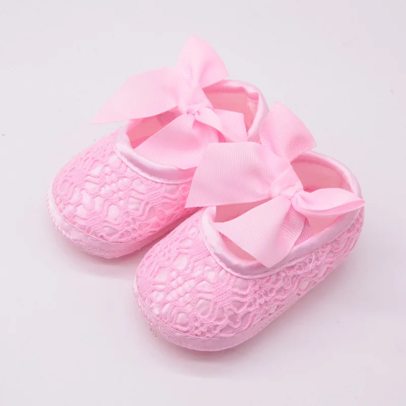 

Baby Shoes White with Bowtie Infant Soft Shoes Soft Comfortable Bottom Non-slip Fashion Bow Shoes Crib Shoes