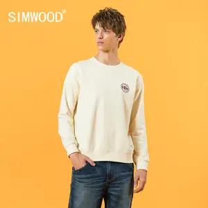 SIMWOOD 2021 Осень Зима Новая Базовая свитера с логотипами с вышивкой мужские толстые повседневные свитшоты размера плюс джоггеры пуловер SJ120637