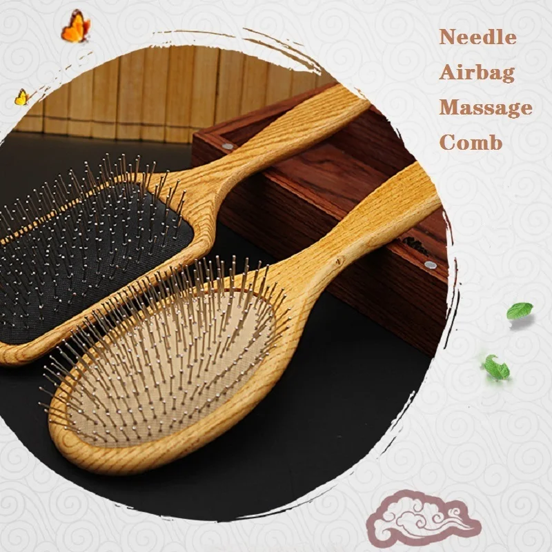 Wholesale Health Care Massage Comb Steel Needle Air Bag Beauty Curly Hair Care Comb Wooden Air Cushion Board Comb Hot Hair Brush