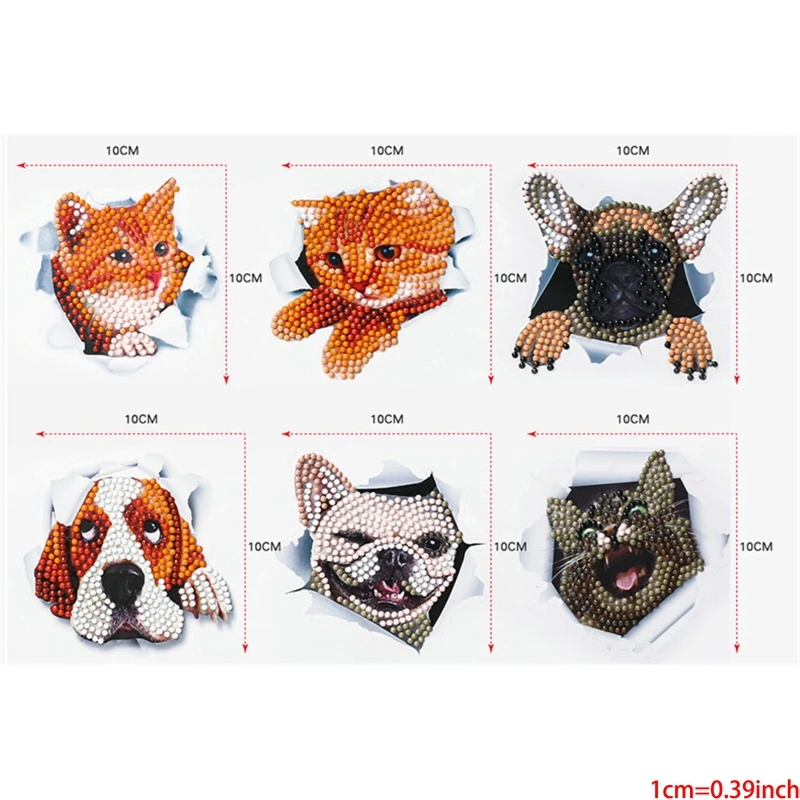 

Diamond Painting Stickers Kits for Kids,DIY 5D Colorful Animal Diamond Art Stickers by Numbers Kits