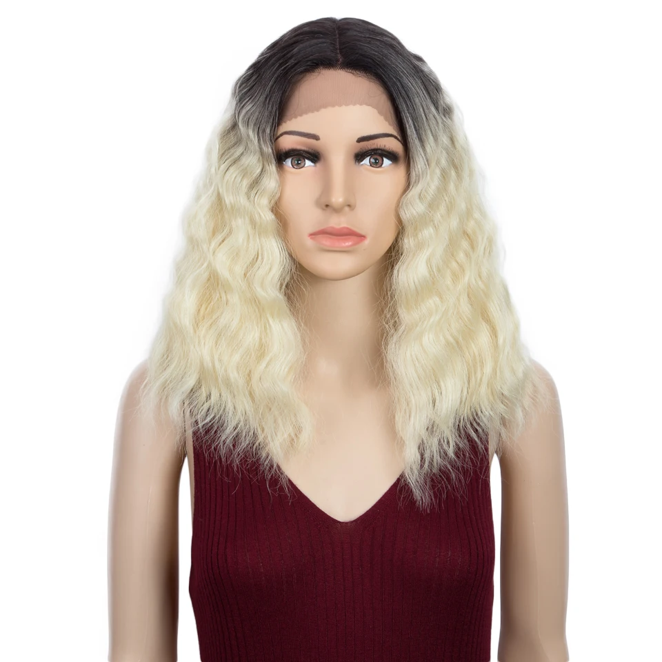 Парики из синтетического кружева спереди Боб для женщин короткий волнистый