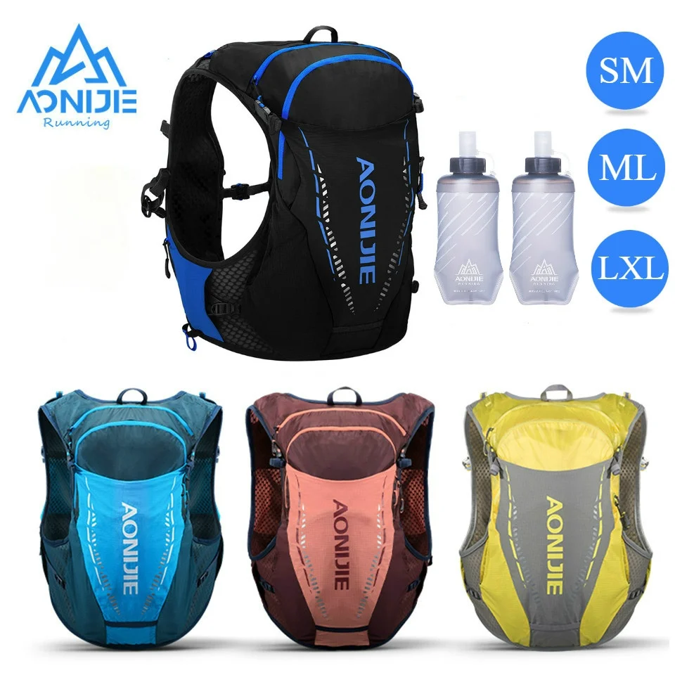SM ML LXL AONIJIE C9103 Black Ultra Vest 10L Hydration Backpack Pack Bag Free Water Bladder Bottle Trail Running Marathon Race