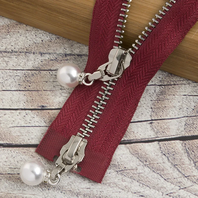 wineredsilver120cm 1/2 шт. 85 см 120 см 5# разъемная застежка-молния жемчужные металлическая молния eco-friendly открытые пальто куртки застежки-молнии для шитья одежды застежки-молнии для рукоделия KY969 - Цвет: wineredsilver120cm