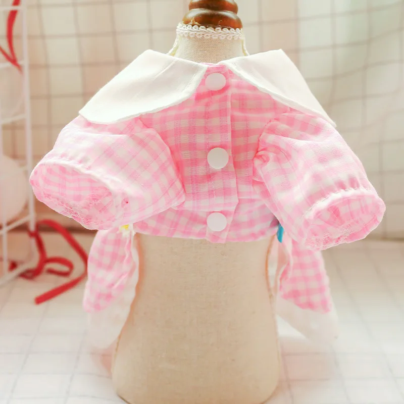 Новейшая для домашних собак Одежда маленьких в клетку платье щенков с маленьким
