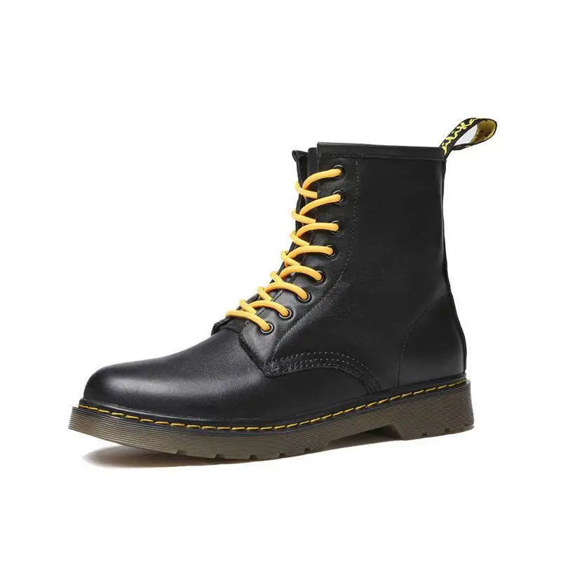 Мужские и женские ботинки Dr.martens черные со шнуровкой в стиле ретро зима 2019 |