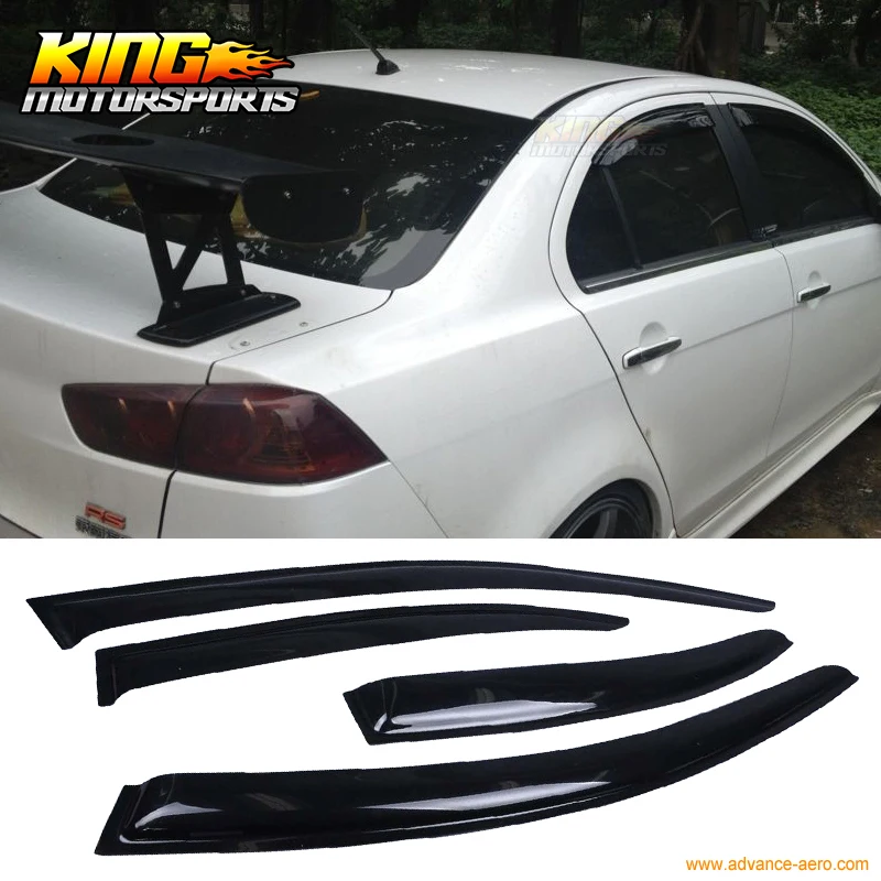 Подходит для 08 09 10 11 17 Mitsubishi Lancer тонкий стиль солнцезащитный козырек темный дым 4