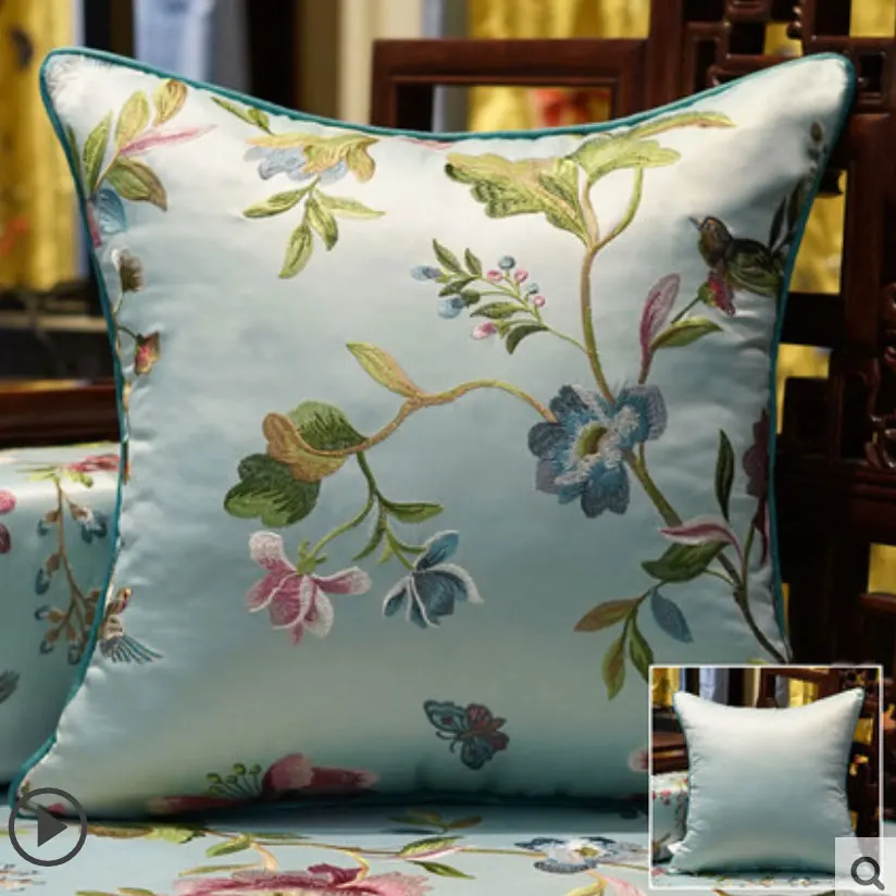 Пасторальный Цветочный Подушка с птицей/almofadas чехол для взрослых