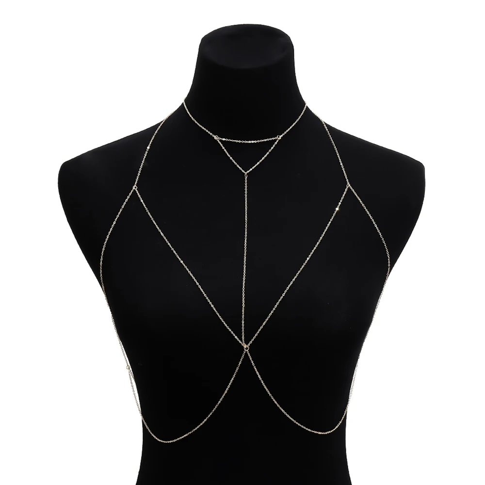 Многослойное богемное сексуальное ожерелье на грудь с кисточками цепочка для