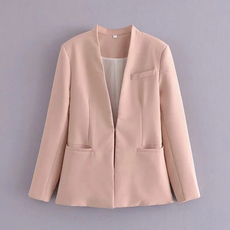 

Autumn Winter Women V-neck Blazer Long Sleeve Suit Jacket Office Lady Business Coat Female Multi Color Outerwear Chic Tops