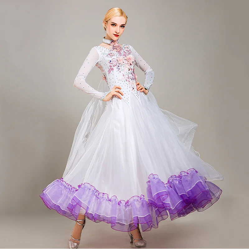 Новое современное танцевальное платье женское бальное для соревнований большие