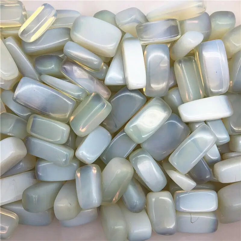 

100g 20-40mm White Opal Crystal Polished Tumbled Stones Decor Gemstone Healing Stones and Minerals