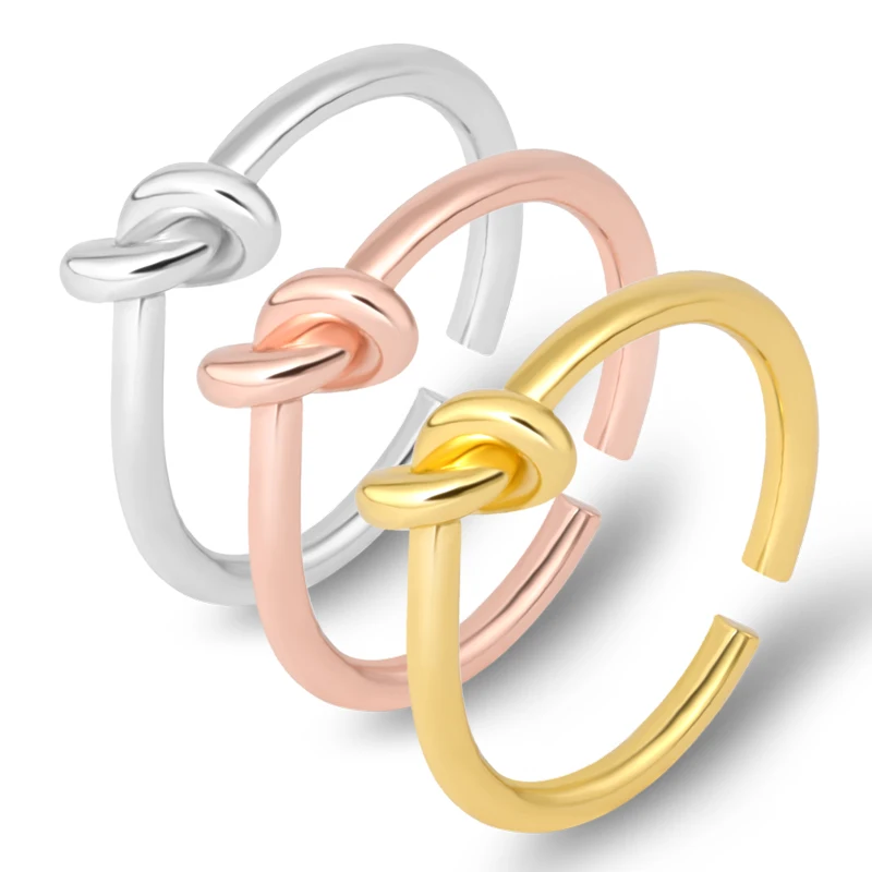 Роскошное Брендовое Открытое кольцо с узлом для женщин и мужчин регулируемое на