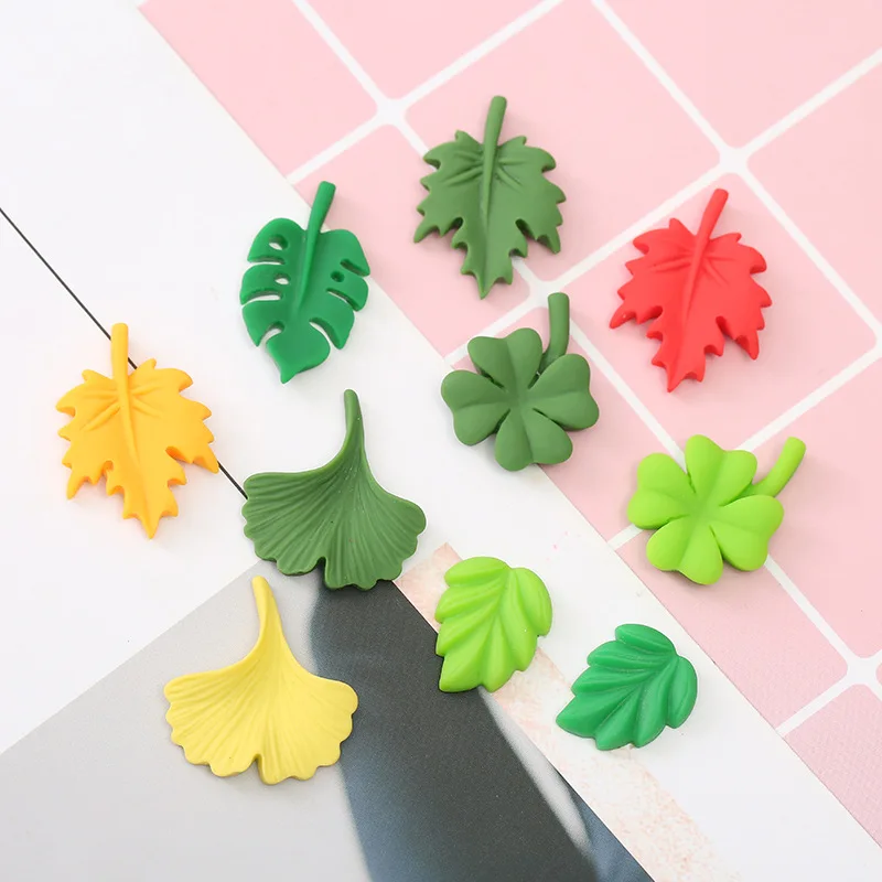 

10pcs /lot Multicolor Flatback Resin Leaf Necklace Earring Charms DIY Scrapbooking Embellishment Decoration Craft