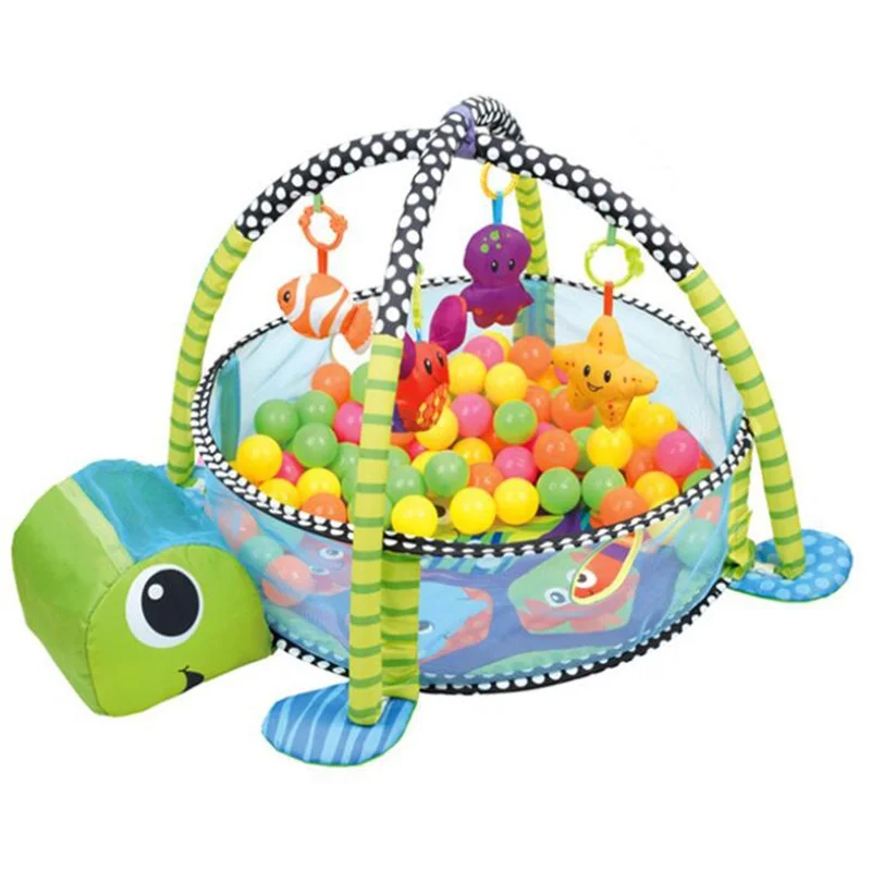 

3 In 1 Foldable Play Mat Baby Activity Gym Ocean Ball Pool Crawling Blanket Kids Holder Toddler Holder Rattle Toy