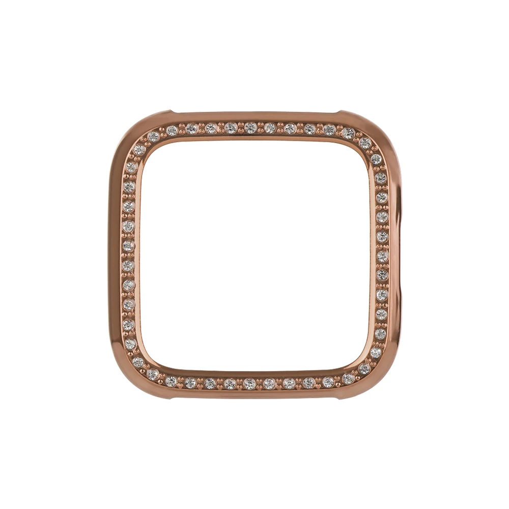 rose gold 1 шт. роскошный украшенный алмазами рамка с украшением в виде кристаллов чехол "бриллианты" Жесткий ПК корпус для часов чехол-бампер противоударный Защитный Чехол для Fitbit Versa Lite - Цвет: rose gold