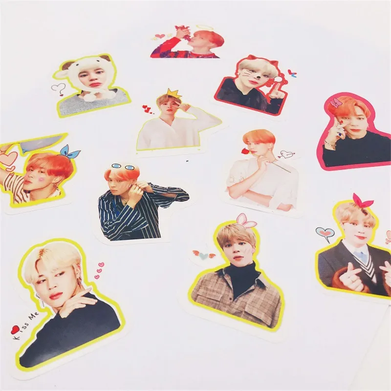 12-18 шт. Kpop Bangtan Boys JK JIMIN SUGA V JIN J-HOPE RM наклейки с большой головой ручная учетная
