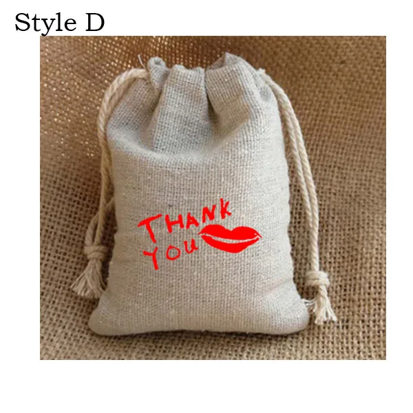

Thank You Gift Bags 8x10cm 9x12cm 10x15cm (4"x 6") 13x17cm Pack of 50 Party Candy Jewelry Linen Drawstring Pouch