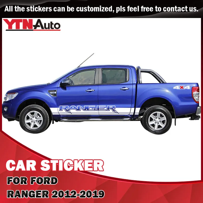 Наклейки на боковые двери кузова автомобиля 4x4 гоночные полоски графические