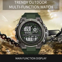 sanda outdoor travel sports mens watch dual display multi function quartz clock 5atm diving swimming military wristwatches