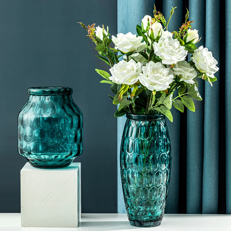 

American Art Glazed Glass Vase Green Hydroponic Flower Desktop Home Decoration Accessories Wedding Polka Dot Flower Arrangement