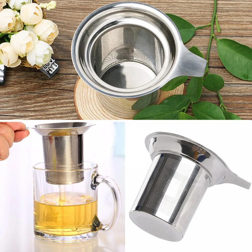 Stainless Steel Reusable Coffee Filter Tea Baskets Mesh Strainer Dripper With Holder | Дом и сад