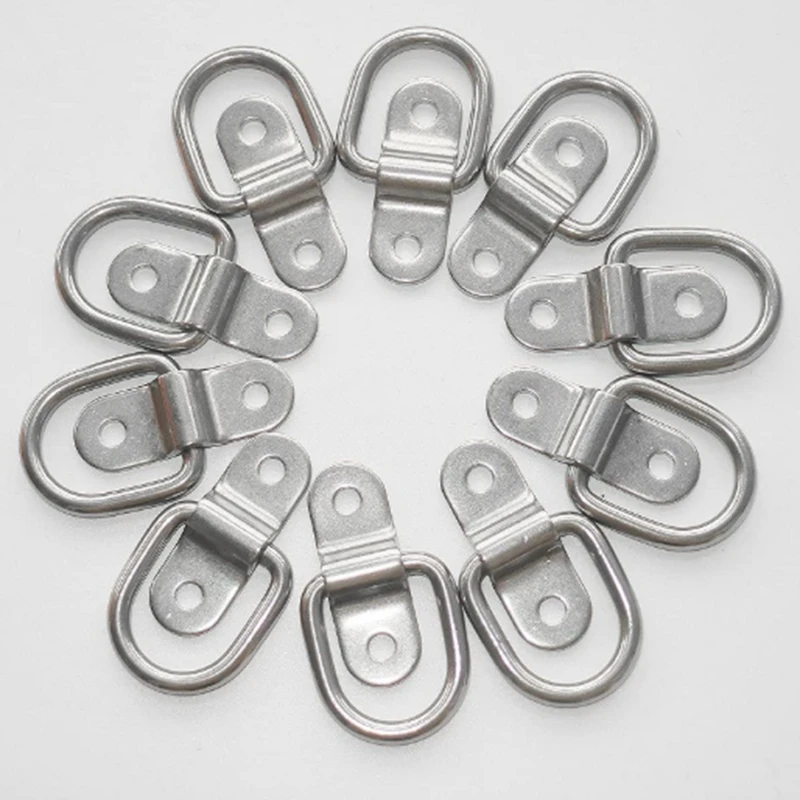

ELOS-10Pcs Kayak Multi-Function 10 D-Type Pull-Ring Buckles with Screw Set Trailer Anchor D-Type Ring Fastening Buckle